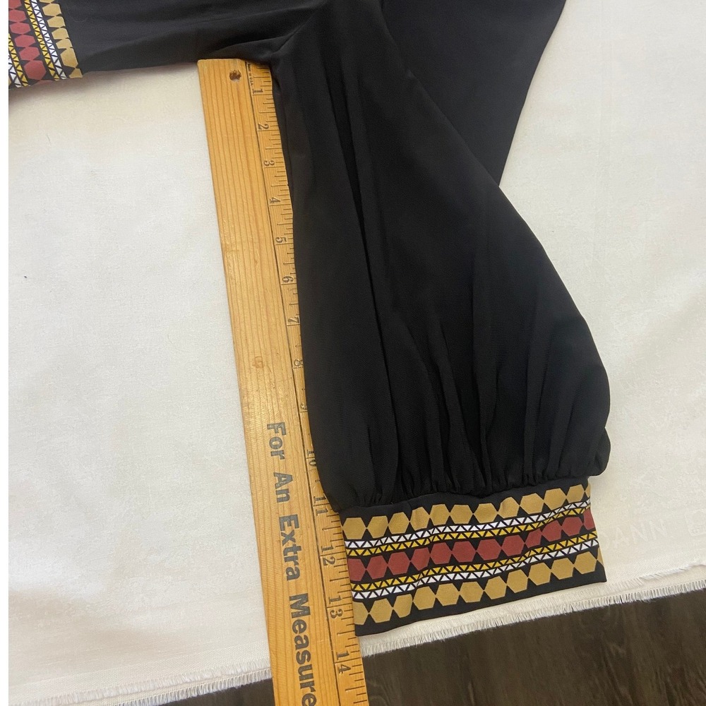 Signature by Robbie Bee Black‎ Embroidered V Neck Midi Dress Plus Size 1X - Picture 8 of 10